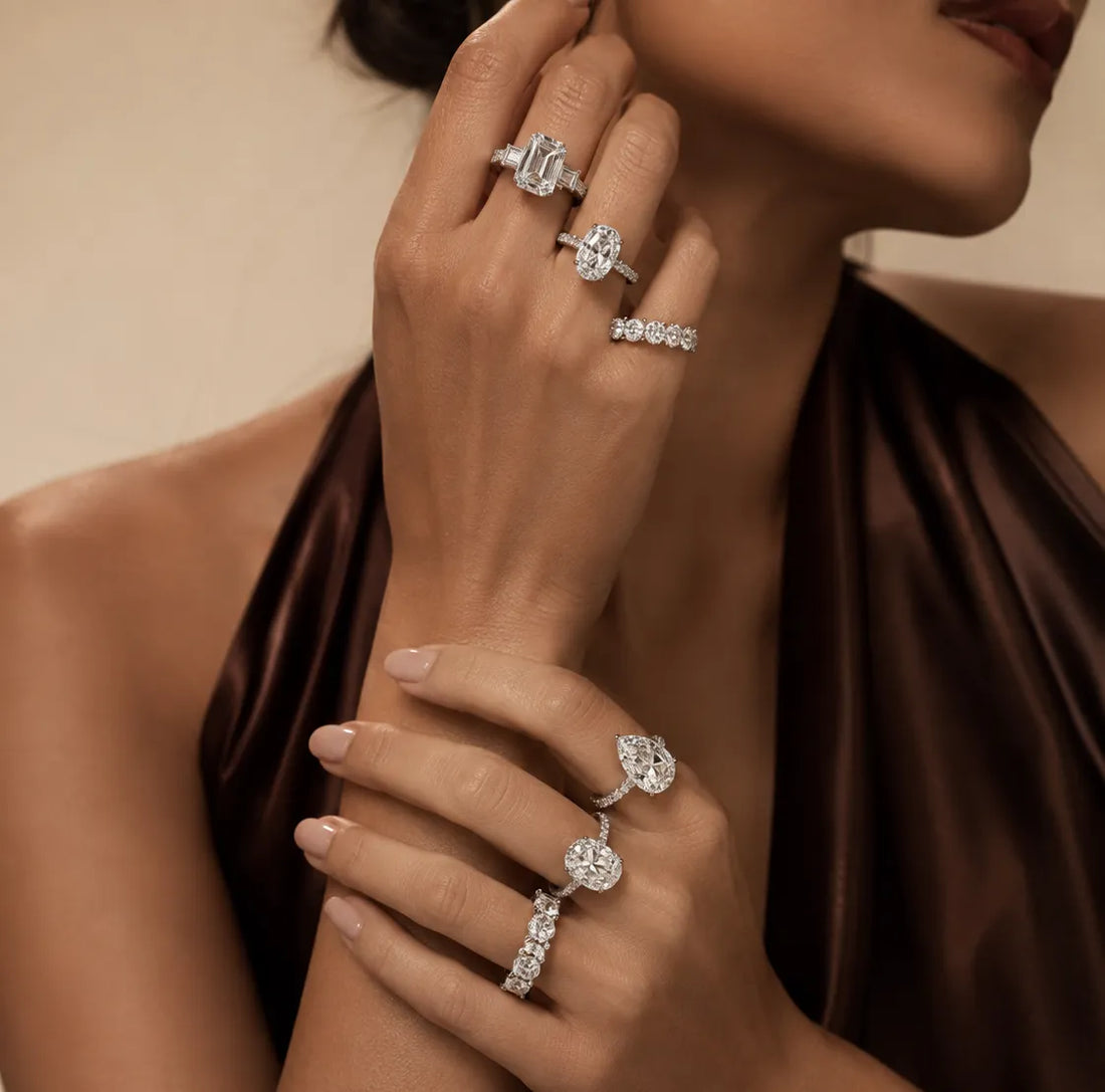 Engagement ring made of natural diamond and gia certifications