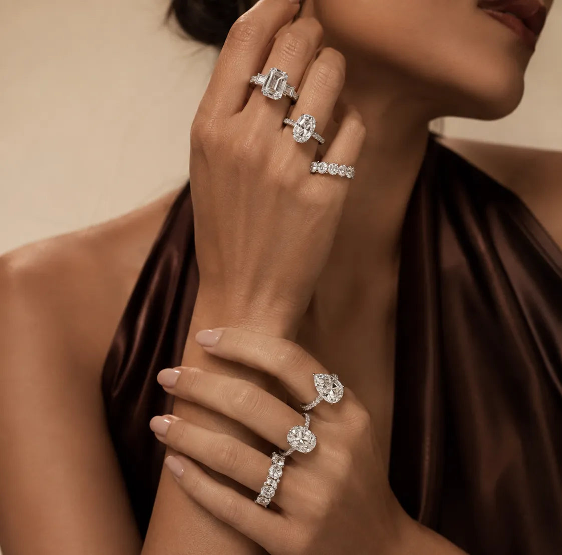 Engagement ring made of natural diamond and gia certifications