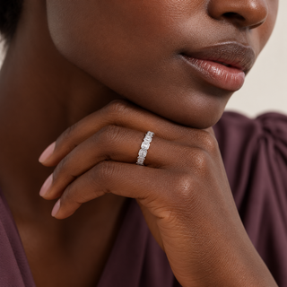 1.5 CTW Emerald Cut Diamond Full Eternity Band in 18K White Gold