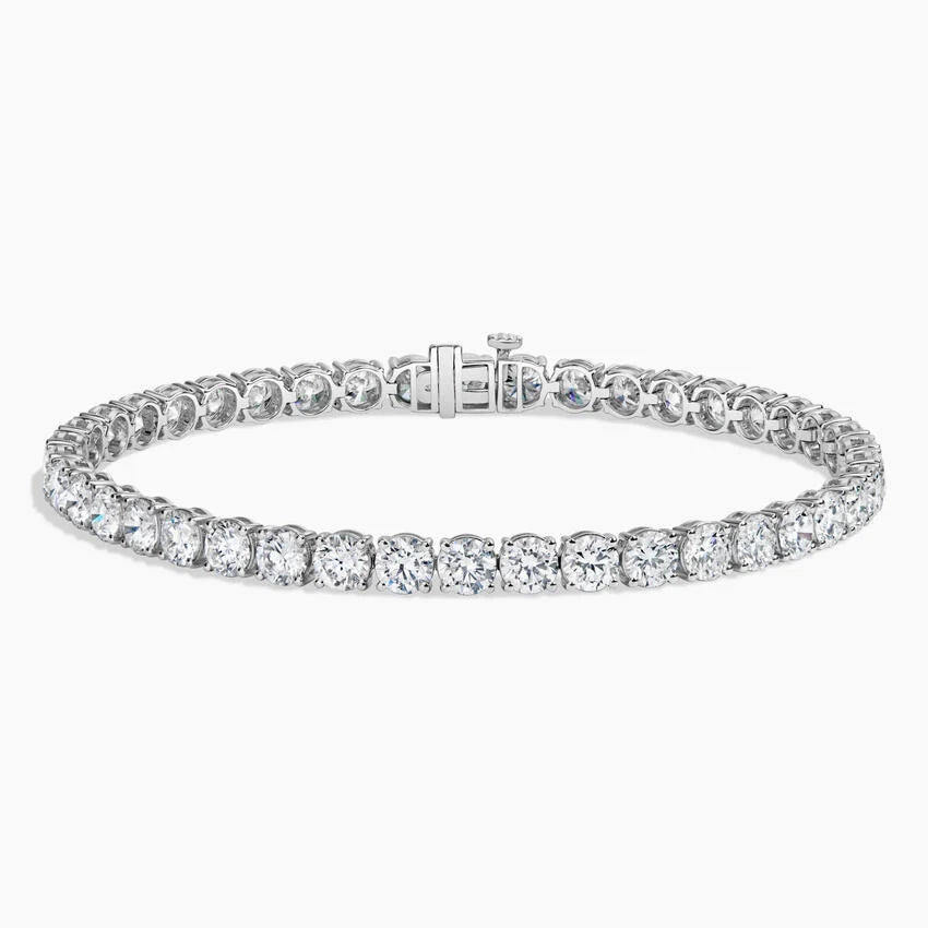 10 Carat Natural Diamond Tennis Bracelet in 18K White Gold