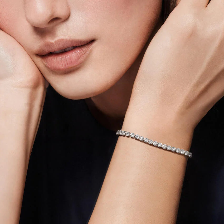 10 Carat Natural Diamond Tennis Bracelet in 18K White Gold