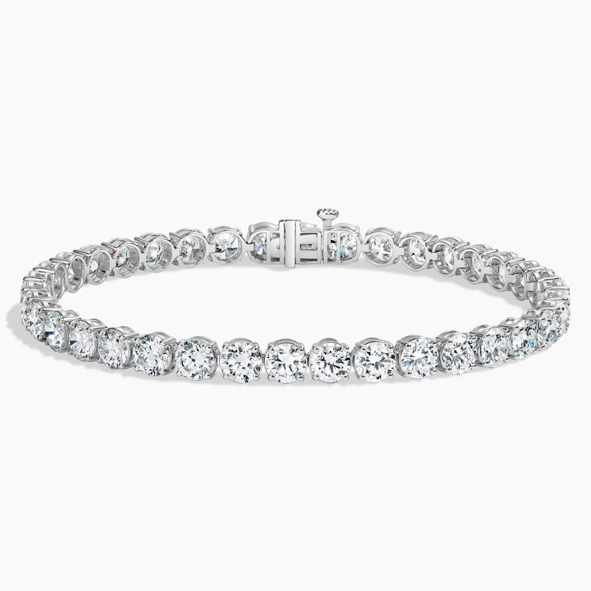 12 Carat Natural Diamond Tennis Bracelet in 18K White Gold