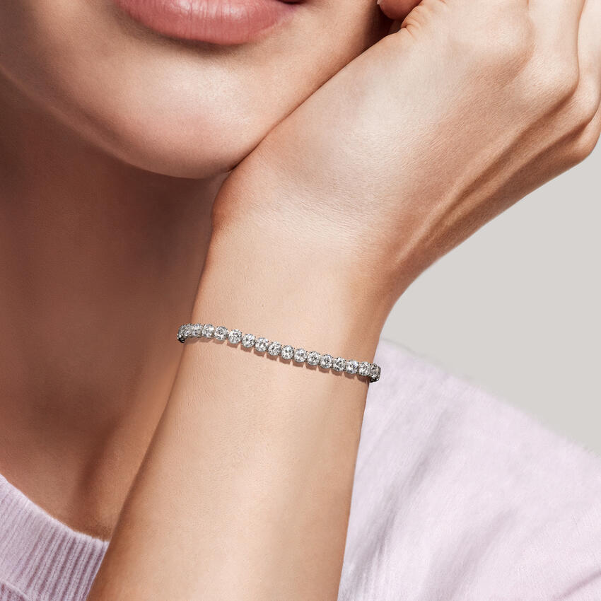 12 Carat Natural Diamond Tennis Bracelet in 18K White Gold