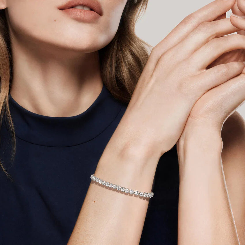 12 Carat Natural Diamond Tennis Bracelet in 18K White Gold