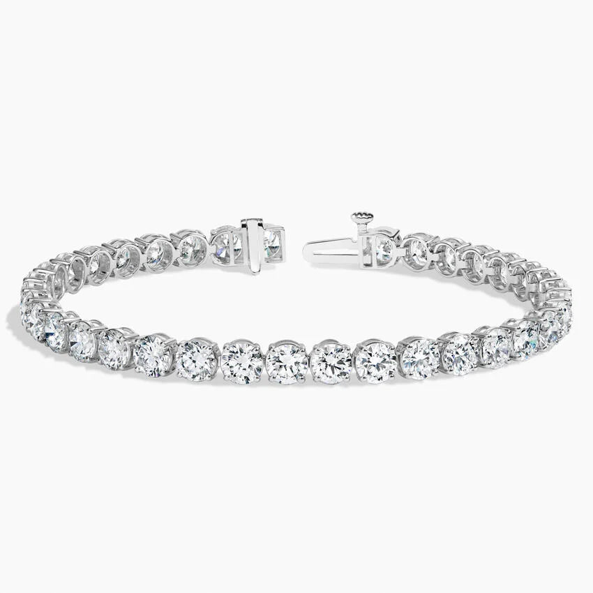 12 Carat Natural Diamond Tennis Bracelet in 18K White Gold