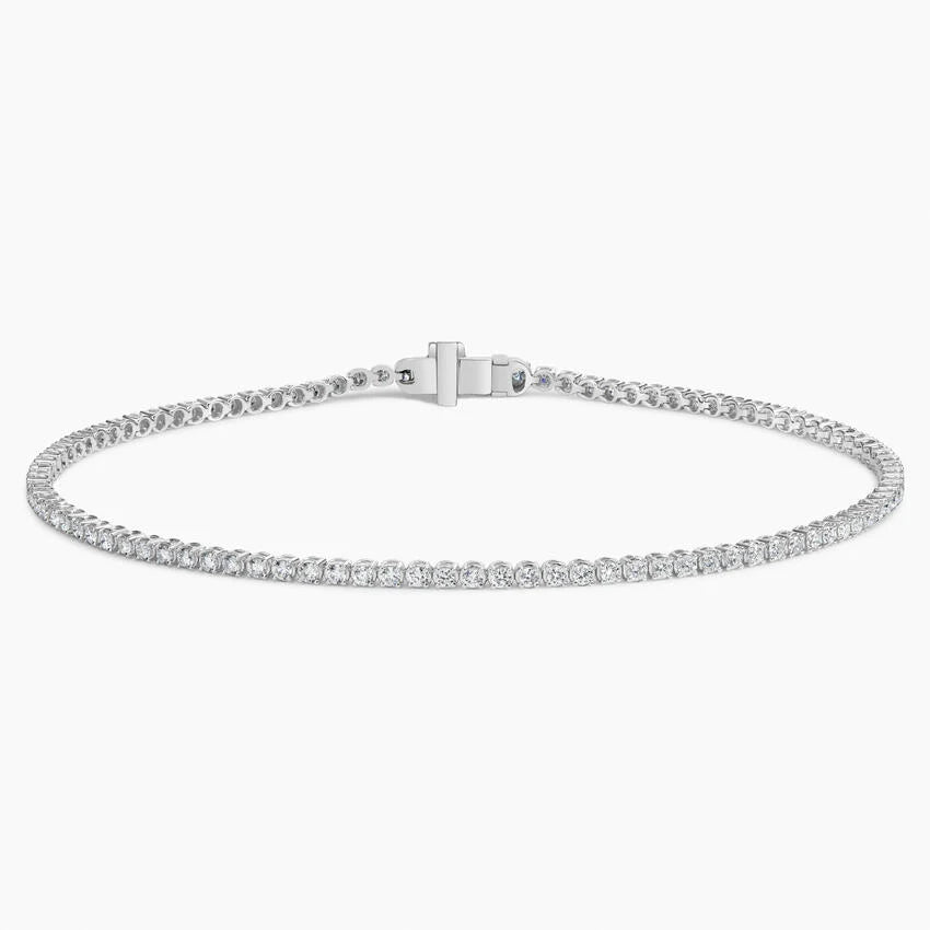1 Carat Natural Diamond Tennis Bracelet in 18K White Gold