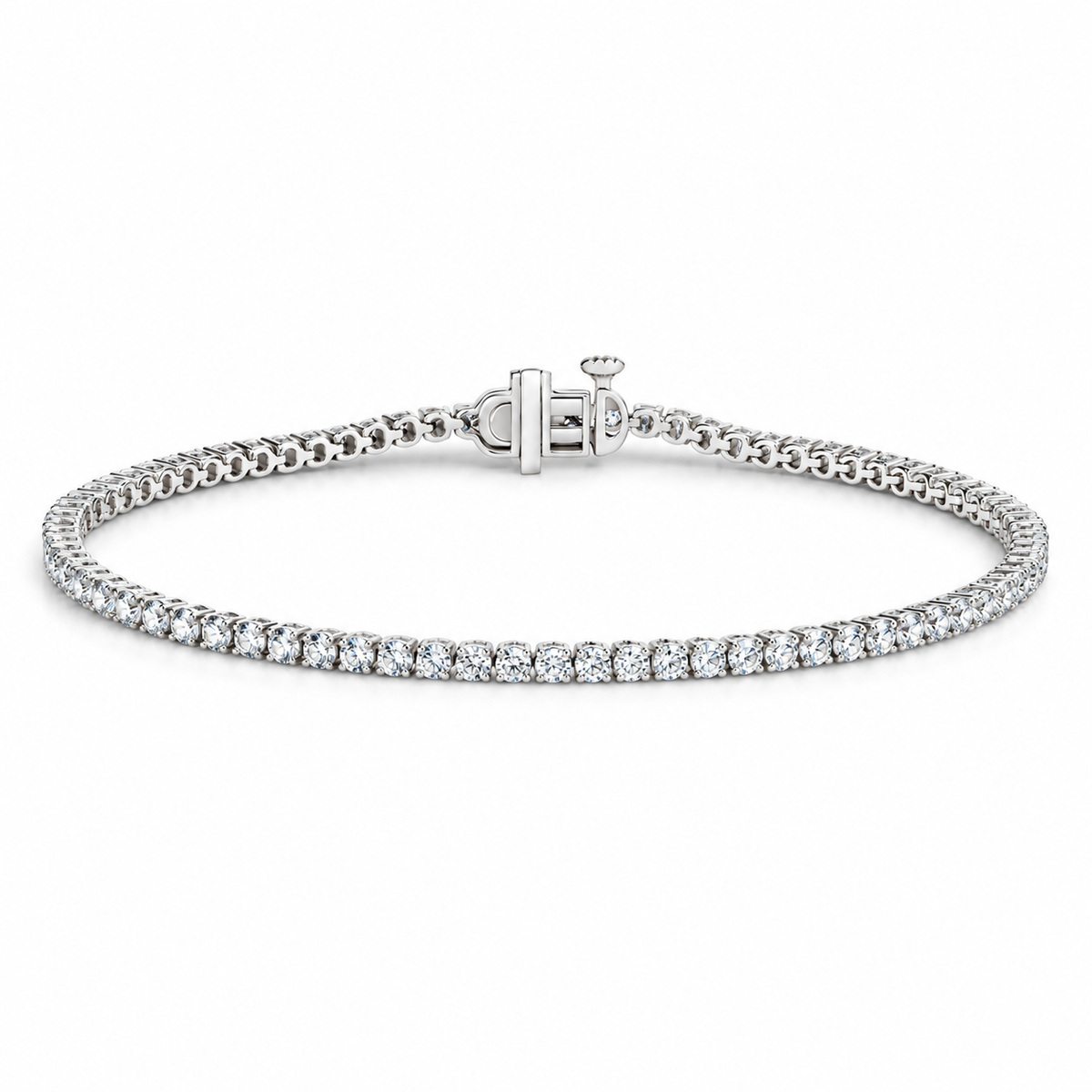 2 carat natural diamond tennis bracelet in 18K white gold