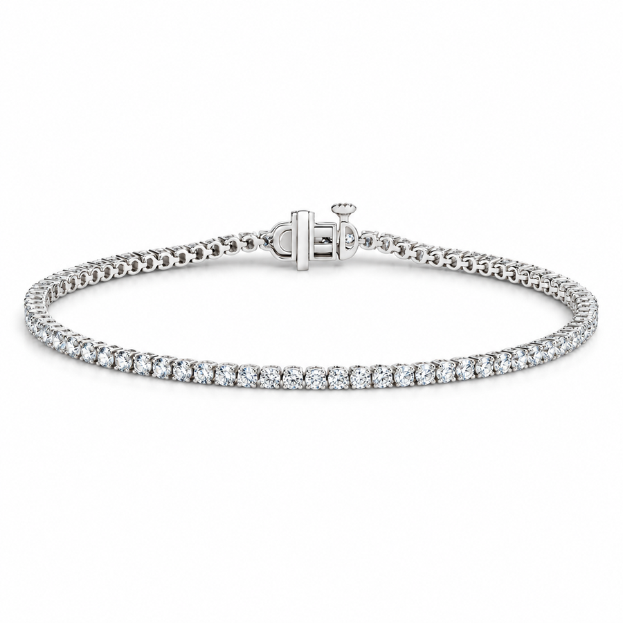 3 Carat Natural Diamond Tennis Bracelet – 7 in. 18K White Gold | HRD Certified