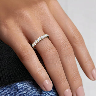2 CTW Oval Cut Natural Diamond Full Eternity Band in 18K Yellow Gold