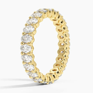 2 CTW Oval Cut Natural Diamond Full Eternity Band in 18K Yellow Gold