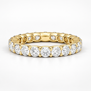 2 CTW Round Cut Natural Diamond Full Eternity Band in 18K Yellow Gold