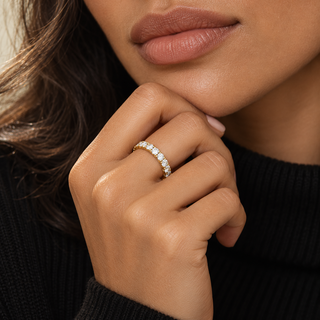 2 CTW Round Cut Natural Diamond Full Eternity Band in 18K Yellow Gold