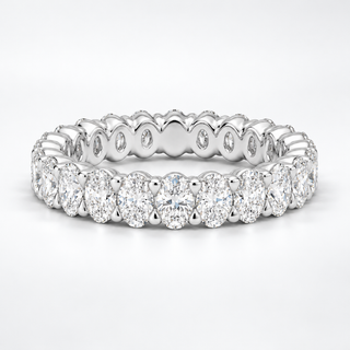 2 CTW Oval Cut Natural Diamond Full Eternity Band in 18K White Gold