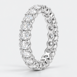 2 CTW Oval Cut Natural Diamond Full Eternity Band in 18K White Gold