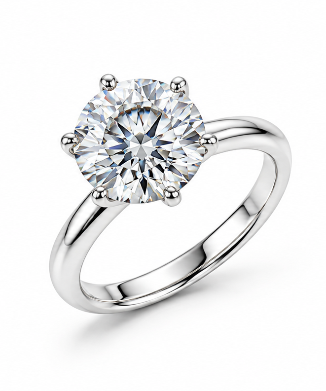 2 Carat | Round | Natural Diamond | Solitaire Engagement Ring