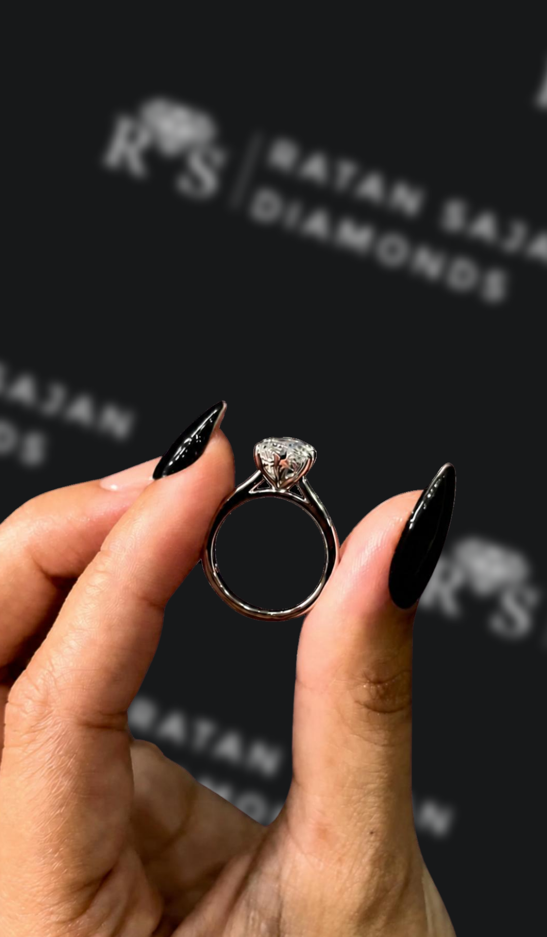 1.5 carat marquise cut natural diamond engagement ring by Ratan Sajan Diamonds Dubai