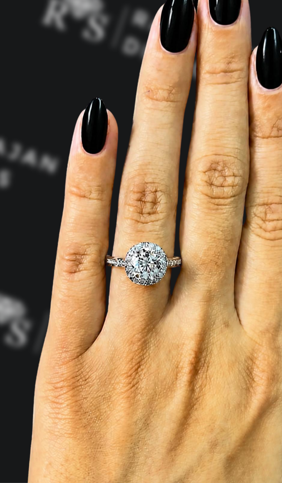 0.5 carat pear shaped natural diamond engagement ring by Ratan Sajan Diamonds Dubai