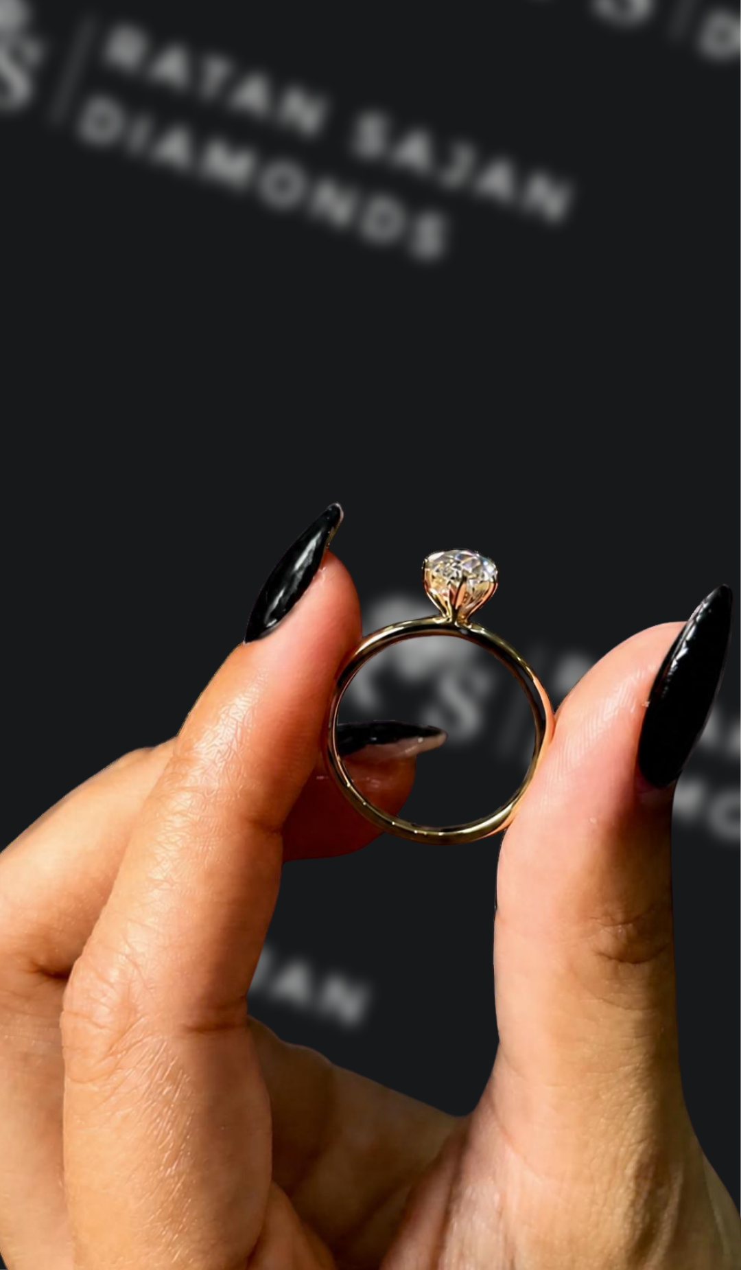 1 carat marquise cut natural diamond engagement ring by Ratan Sajan Diamonds Dubai