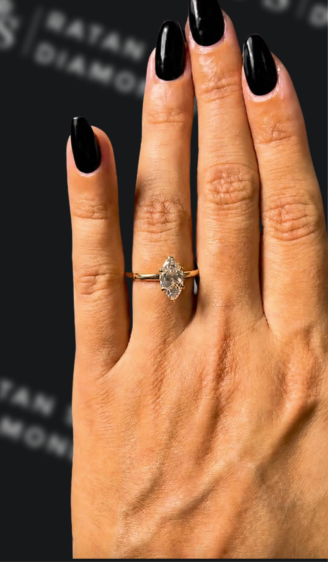 1 carat marquise cut natural diamond engagement ring by Ratan Sajan Diamonds Dubai