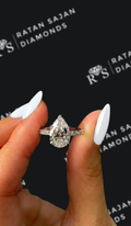 2.5 carat pear shaped natural diamond engagement ring by Ratan Sajan Diamonds Dubai