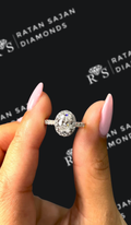 1 carat oval natural diamond engagement ring by Ratan Sajan Diamonds Dubai
