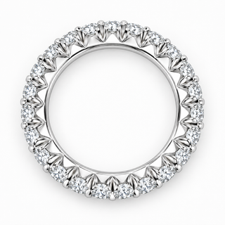 3 CTW Round Cut Natural Diamond French Pavé Full Eternity Band in 18K White Gold