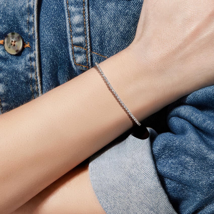 3 Carat Natural Diamond Tennis Bracelet in 18K White Gold