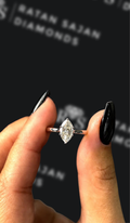 0.5 carat marquise cut natural diamond engagement ring by Ratan Sajan Diamonds Dubai