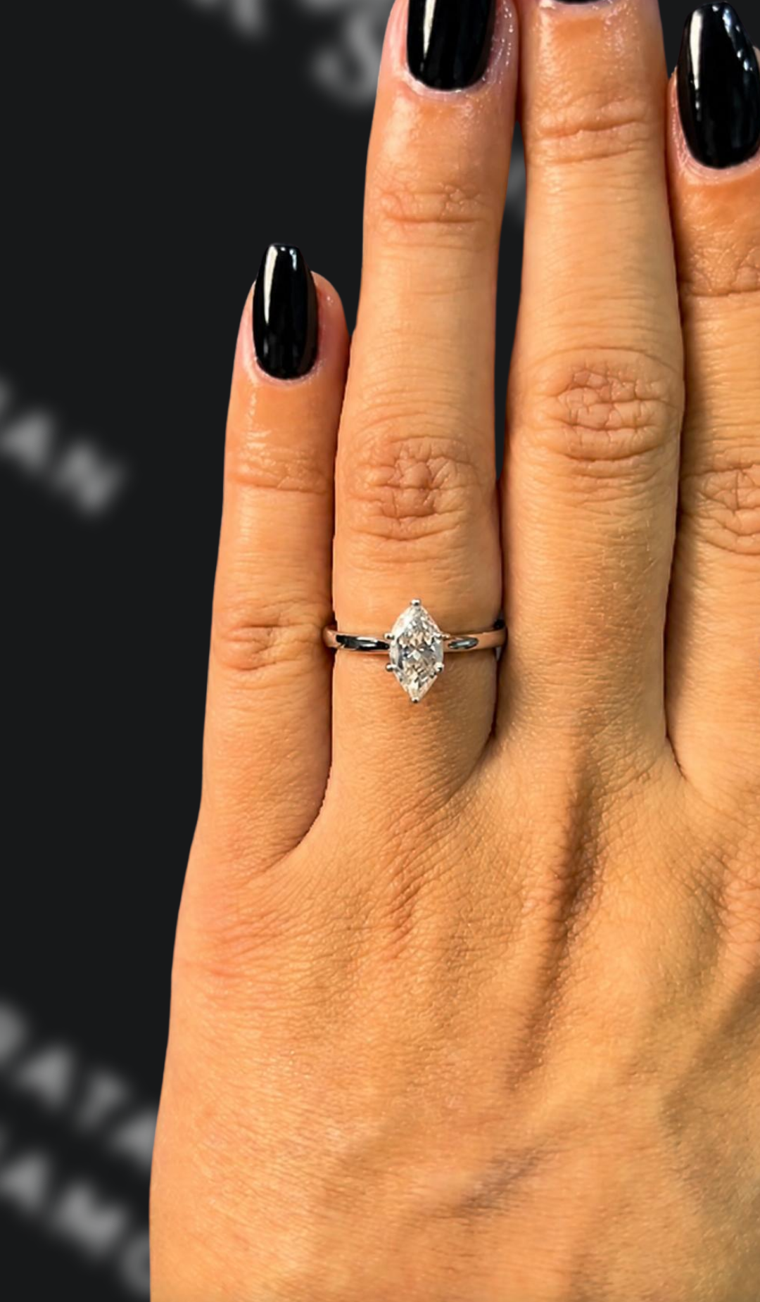 0.5 carat marquise cut natural diamond engagement ring by Ratan Sajan Diamonds Dubai
