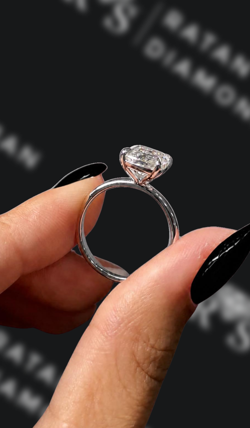 1 carat cushion cut natural diamond engagement ring by Ratan Sajan Diamonds Dubai