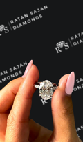 3 carat oval natural diamond engagement ring by Ratan Sajan Diamonds Dubai