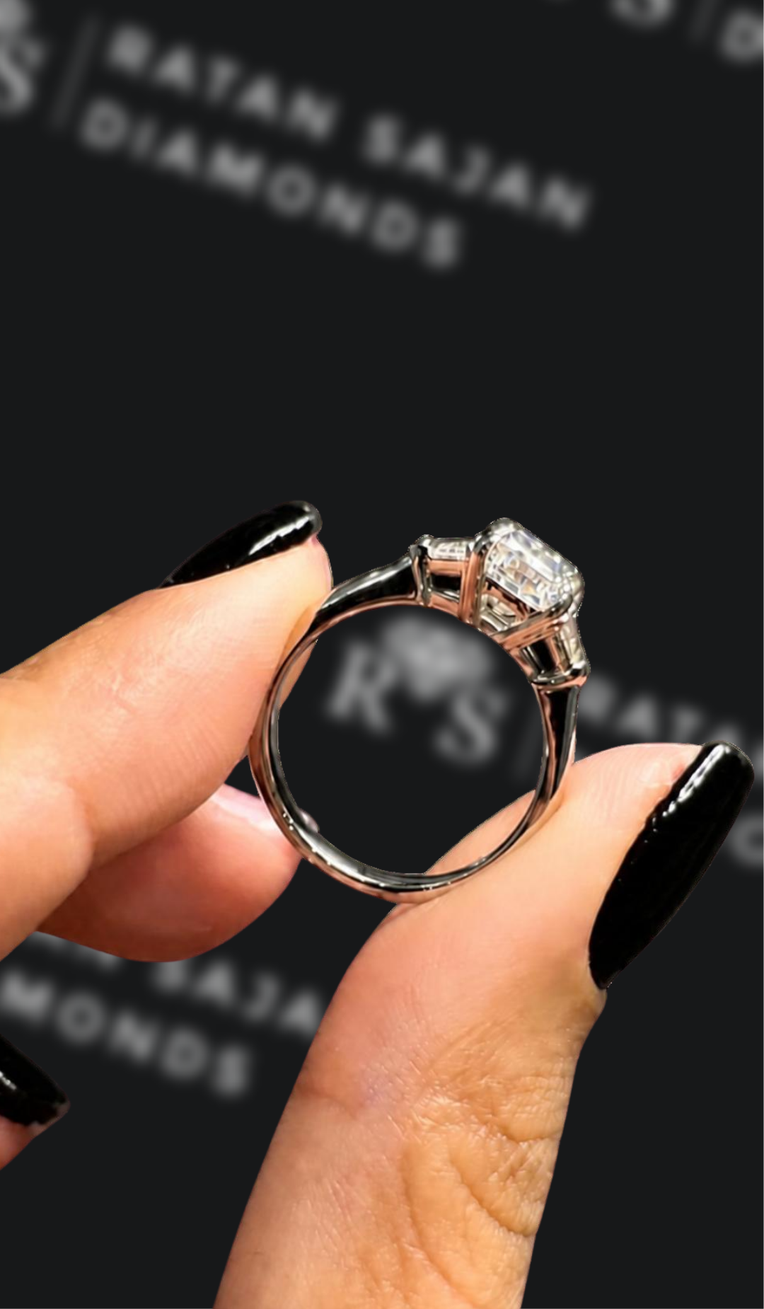 1 carat princess cut natural diamond engagement ring by Ratan Sajan Diamonds Dubai