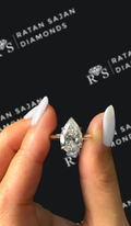 3 carat pear shaped natural diamond engagement ring by Ratan Sajan Diamonds Dubai