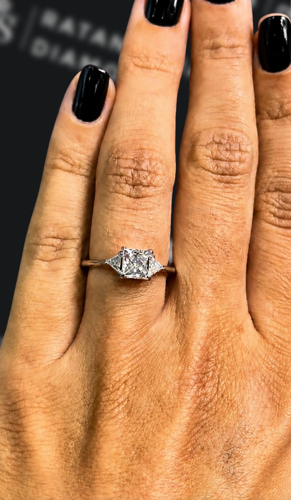 1 carat princess cut natural diamond engagement ring by Ratan Sajan Diamonds Dubai