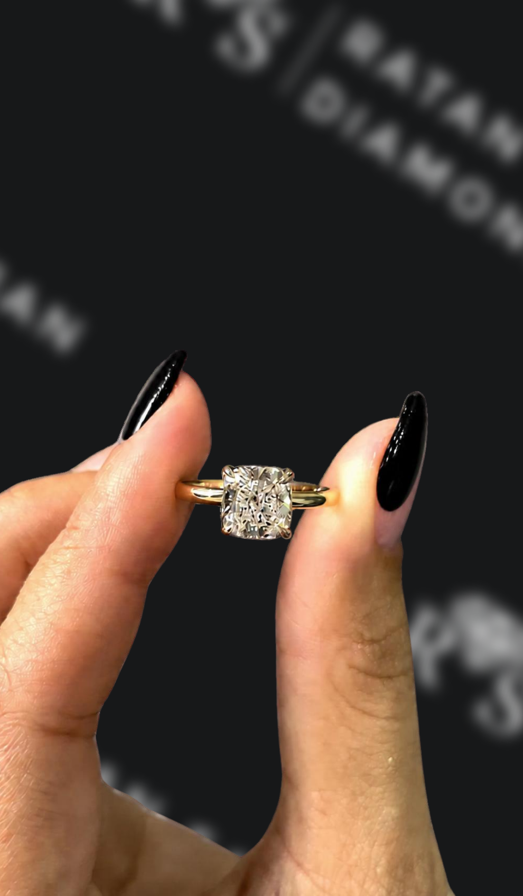 1 carat emerald cut natural diamond engagement ring by Ratan Sajan Diamonds Dubai