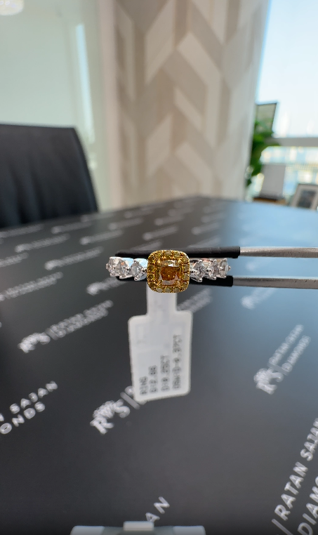 0.62 Carat Fancy Diamond Ring – Cushion Shape – Natural Diamond
