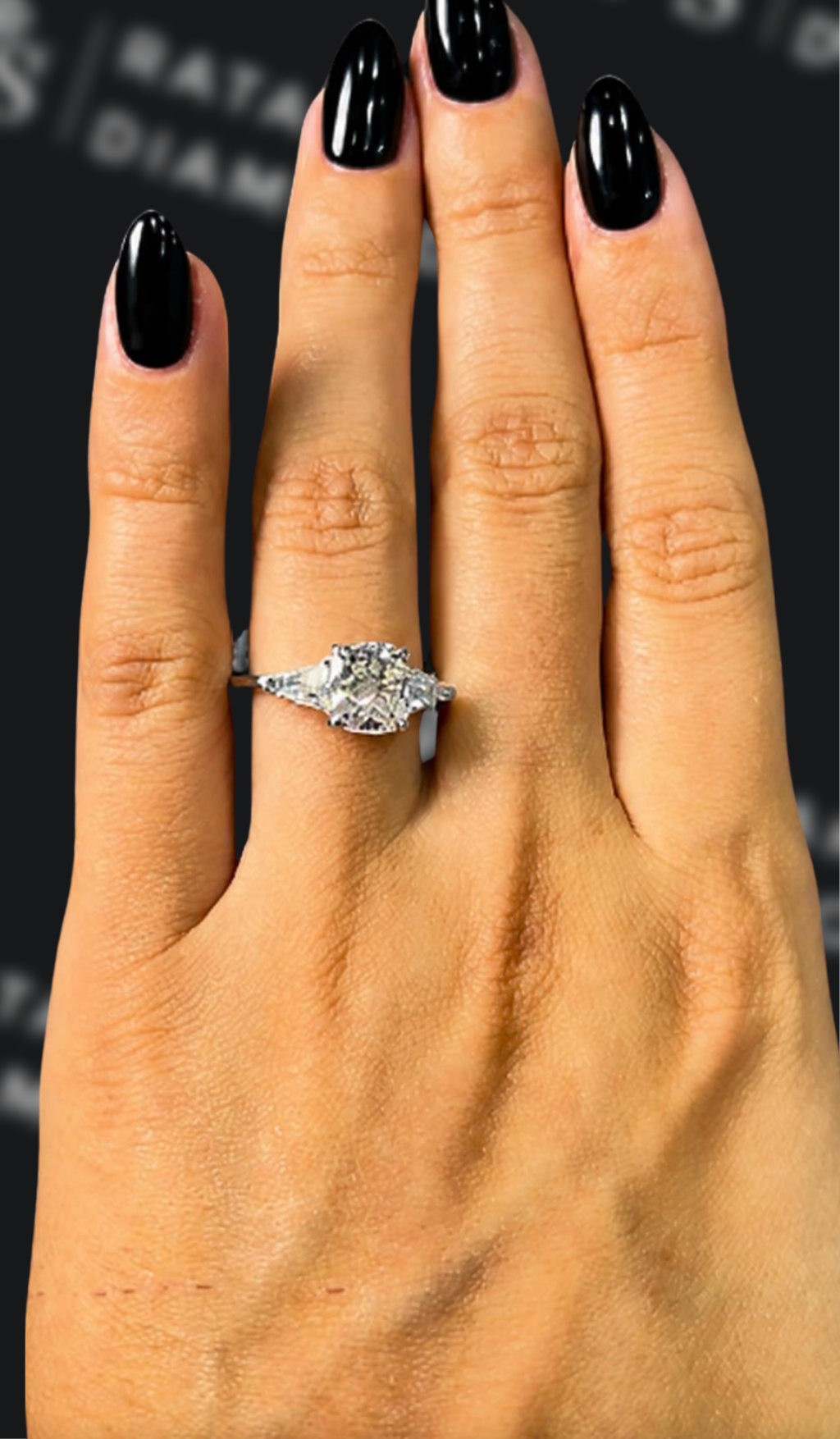 1 carat cushion cut natural diamond engagement ring by Ratan Sajan Diamonds Dubai