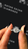 1 carat cushion cut natural diamond engagement ring by Ratan Sajan Diamonds Dubai
