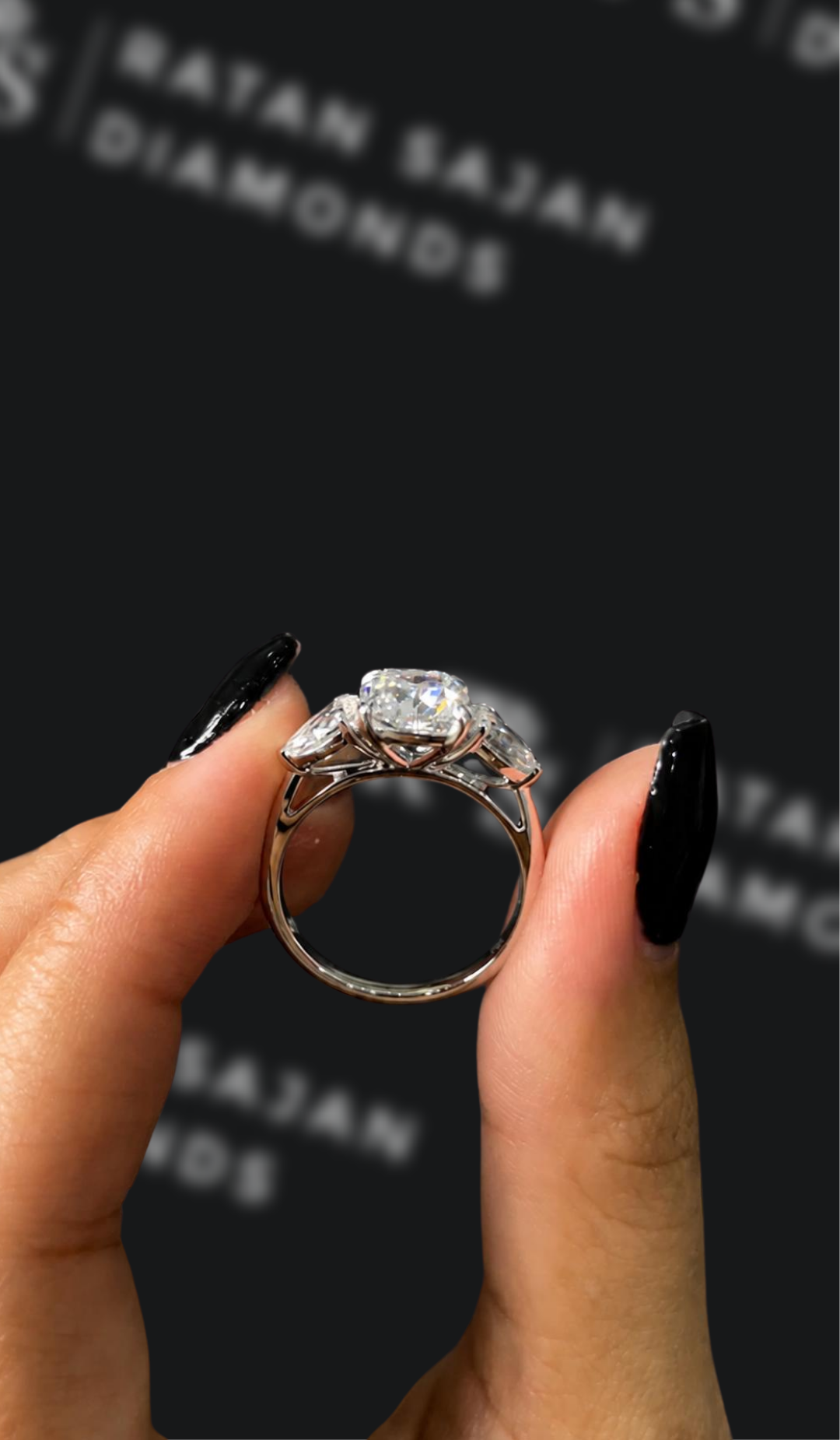 1 carat emerald cut natural diamond engagement ring by Ratan Sajan Diamonds Dubai