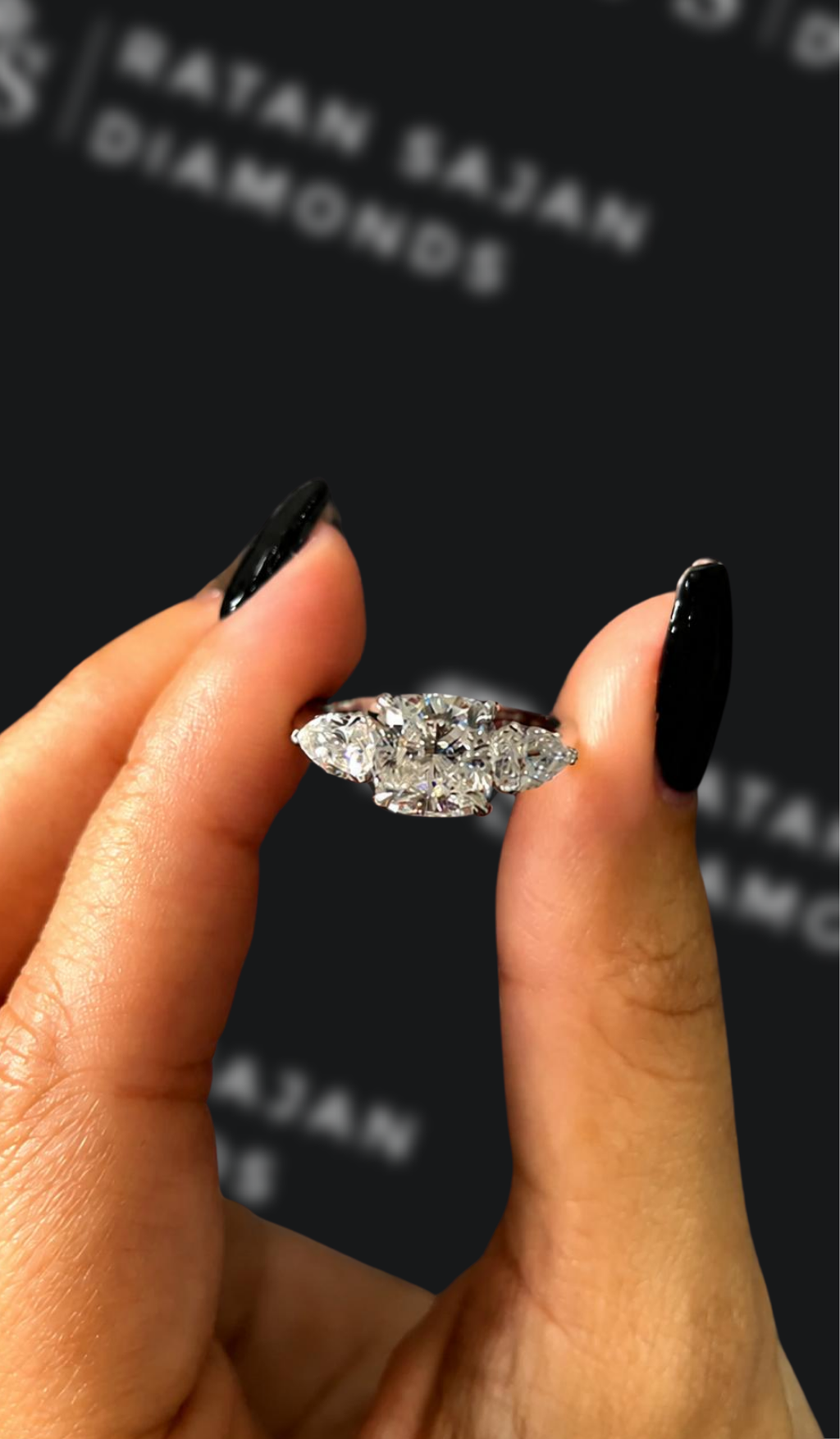 1 carat emerald cut natural diamond engagement ring by Ratan Sajan Diamonds Dubai