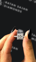 1.5 carat princess cut natural diamond engagement ring by Ratan Sajan Diamonds Dubai