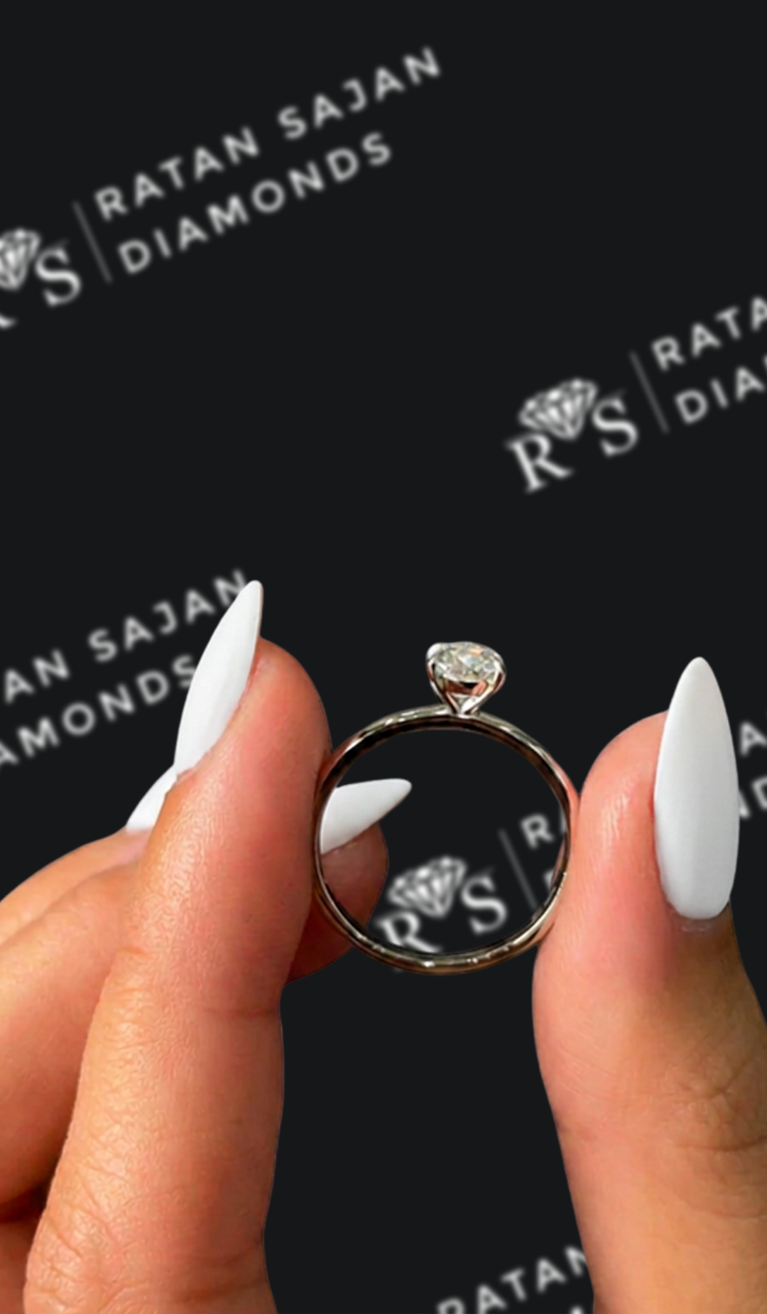 0.5 carat pear shaped natural diamond engagement ring by Ratan Sajan Diamonds Dubai