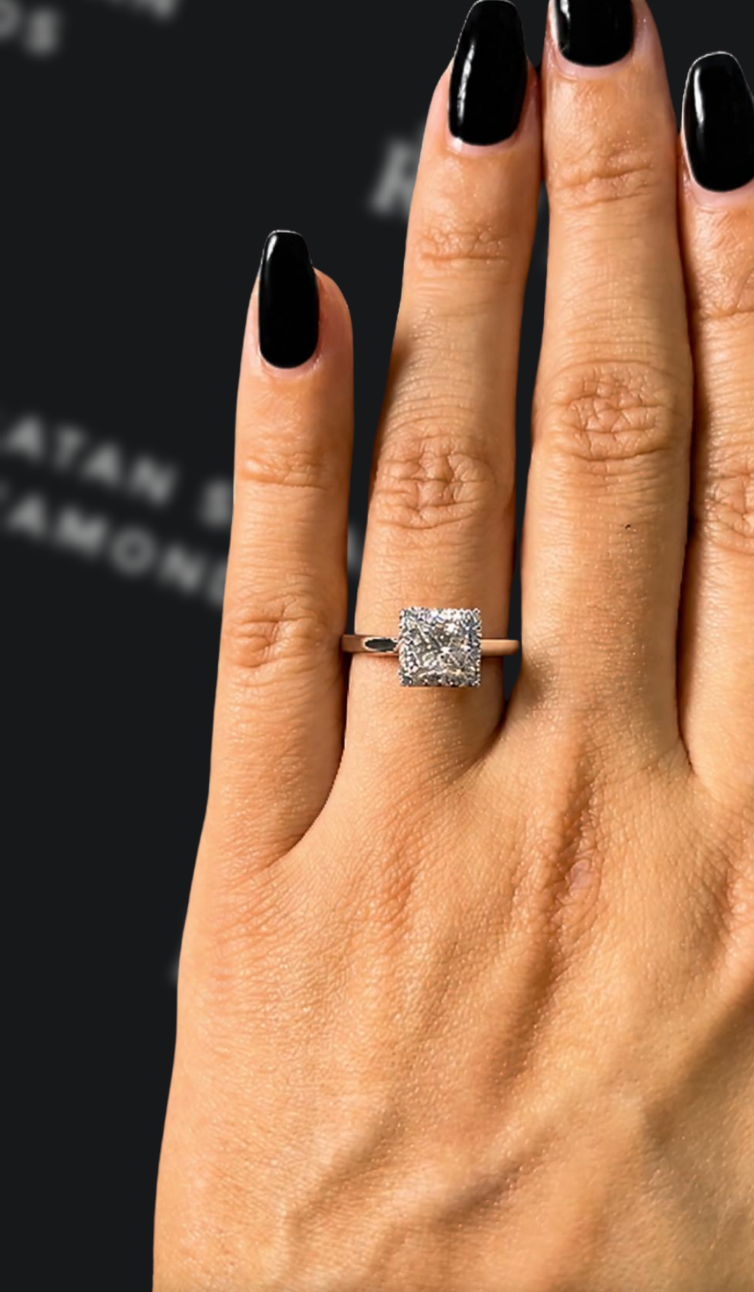 1 carat princess cut natural diamond engagement ring by Ratan Sajan Diamonds Dubai