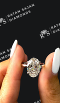 3 carat oval natural diamond engagement ring by Ratan Sajan Diamonds Dubai
