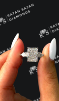 3 carat radiant cut natural diamond engagement ring by Ratan Sajan Diamonds Dubai