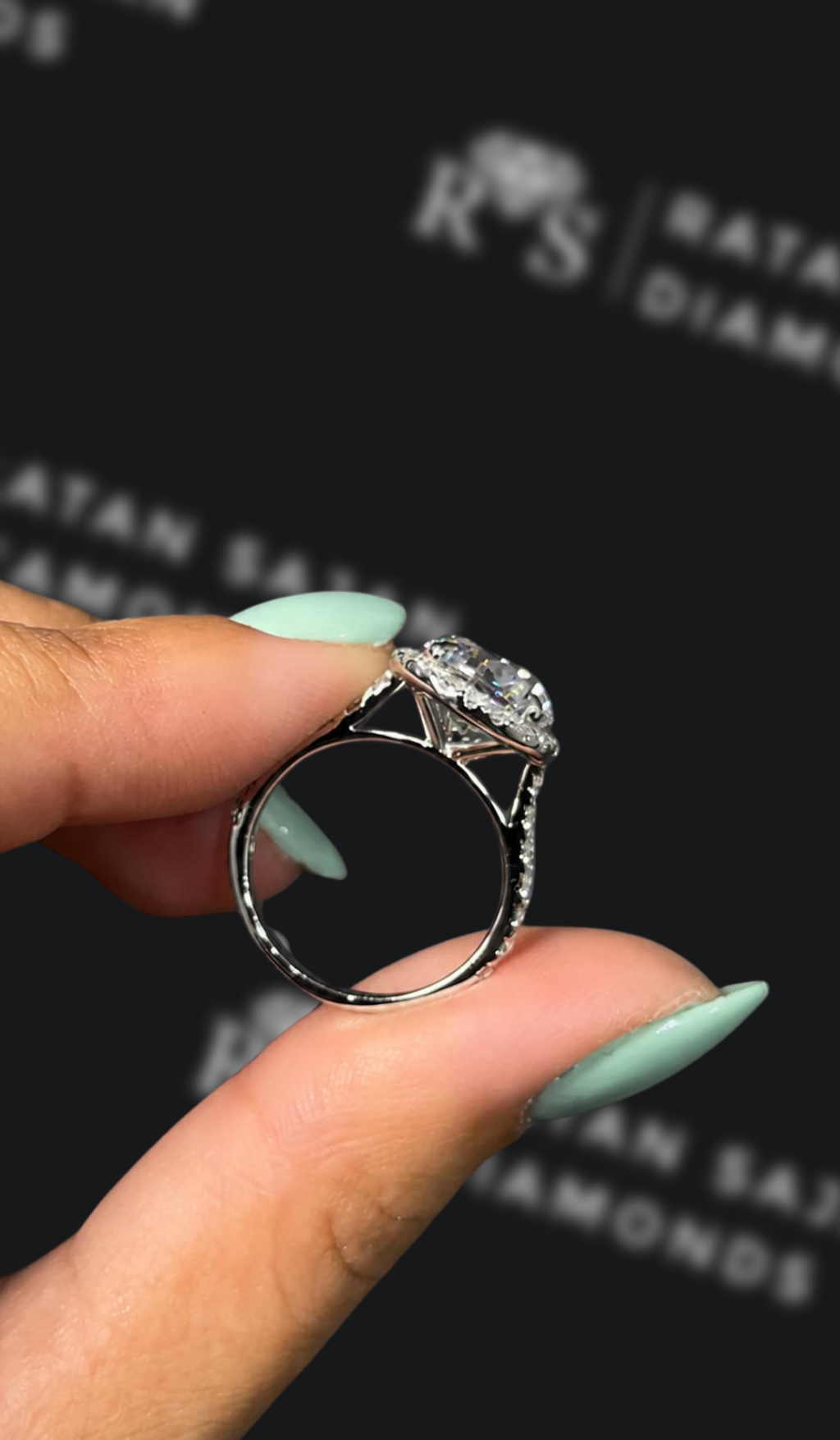 3 Carat Halo Engagement Ring - Round Diamond