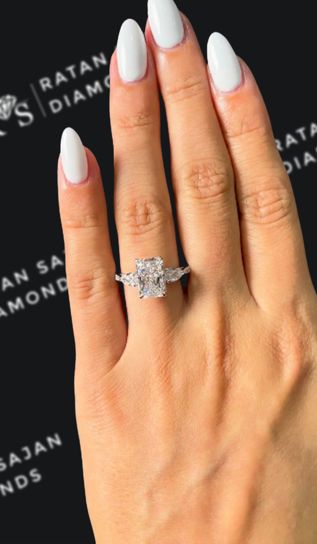 2.5 carat radiant cut natural diamond engagement ring by Ratan Sajan Diamonds Dubai