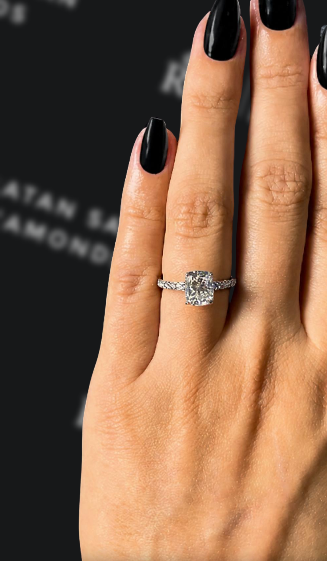 1.5 carat emerald cut natural diamond engagement ring by Ratan Sajan Diamonds Dubai