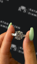 4 Carat Lab-Grown Diamond Band Engagement Ring - Round Diamond