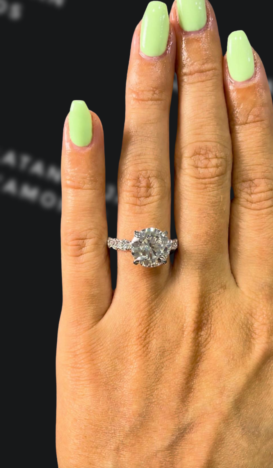 4 Carat Lab-Grown Diamond Band Engagement Ring - Round Diamond